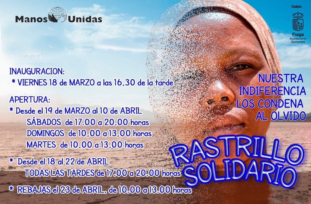 Rastrillo solidario de Manos Unidas. Fraga.